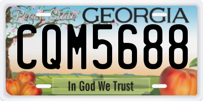 GA license plate CQM5688