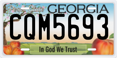 GA license plate CQM5693