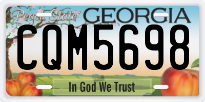 GA license plate CQM5698