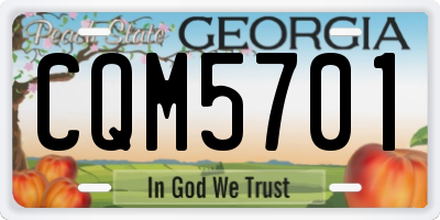 GA license plate CQM5701