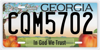 GA license plate CQM5702