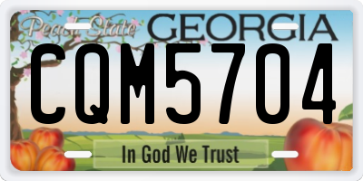 GA license plate CQM5704