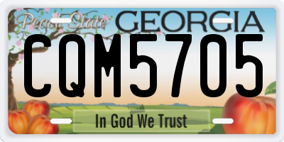 GA license plate CQM5705