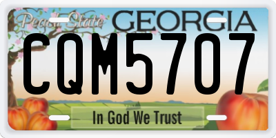 GA license plate CQM5707