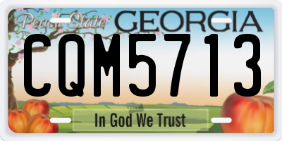 GA license plate CQM5713