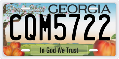 GA license plate CQM5722