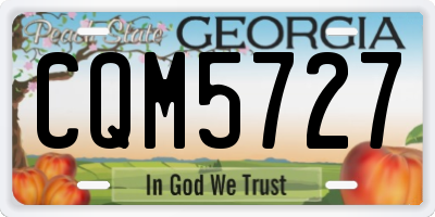 GA license plate CQM5727