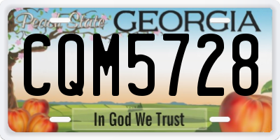GA license plate CQM5728