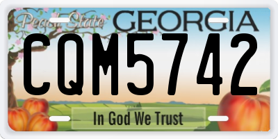 GA license plate CQM5742