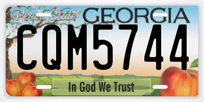 GA license plate CQM5744