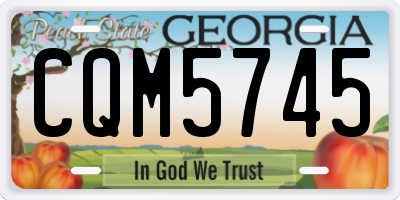 GA license plate CQM5745