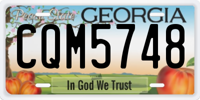 GA license plate CQM5748