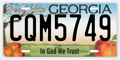 GA license plate CQM5749