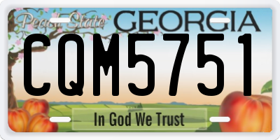 GA license plate CQM5751