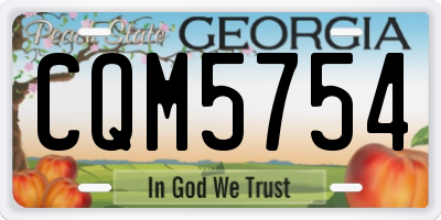 GA license plate CQM5754
