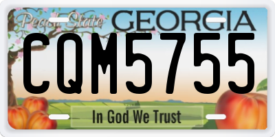 GA license plate CQM5755
