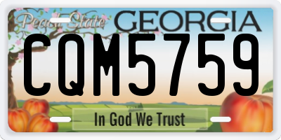 GA license plate CQM5759