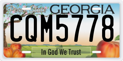 GA license plate CQM5778