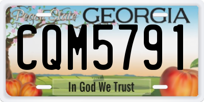GA license plate CQM5791