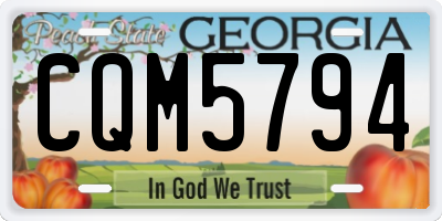 GA license plate CQM5794