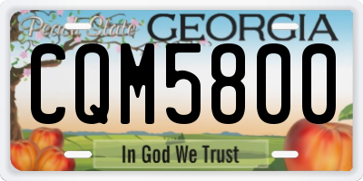 GA license plate CQM5800