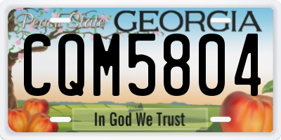 GA license plate CQM5804