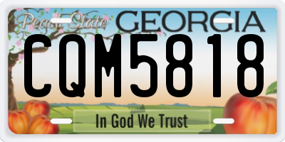 GA license plate CQM5818
