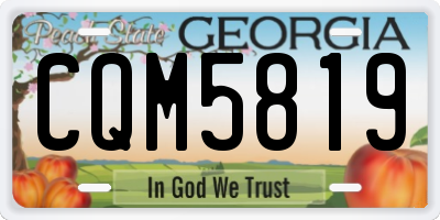 GA license plate CQM5819
