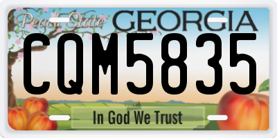 GA license plate CQM5835