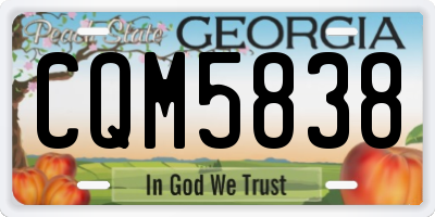 GA license plate CQM5838