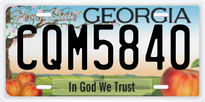 GA license plate CQM5840