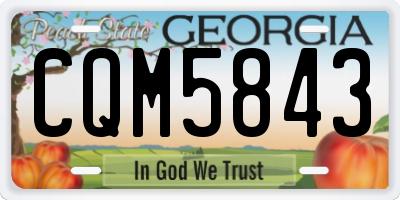 GA license plate CQM5843