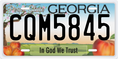 GA license plate CQM5845