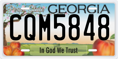 GA license plate CQM5848