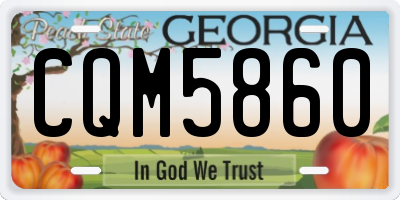GA license plate CQM5860