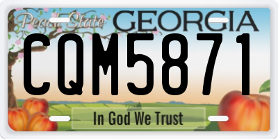 GA license plate CQM5871
