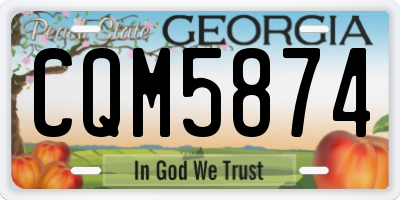 GA license plate CQM5874