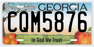 GA license plate CQM5876
