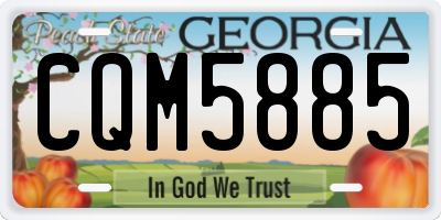 GA license plate CQM5885