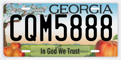 GA license plate CQM5888