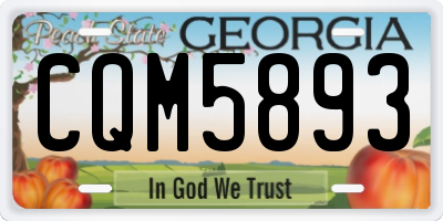 GA license plate CQM5893