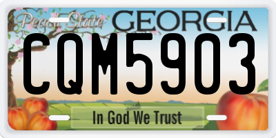 GA license plate CQM5903