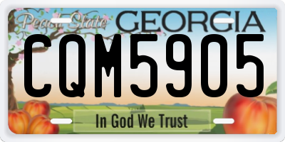 GA license plate CQM5905