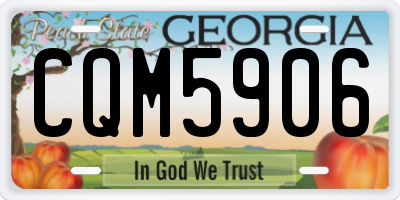 GA license plate CQM5906