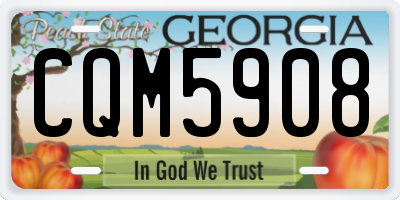 GA license plate CQM5908