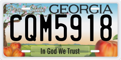 GA license plate CQM5918