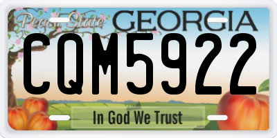 GA license plate CQM5922