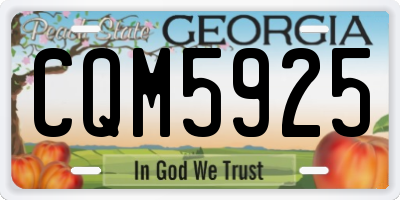 GA license plate CQM5925