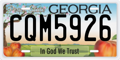 GA license plate CQM5926