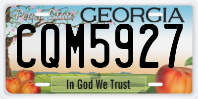 GA license plate CQM5927